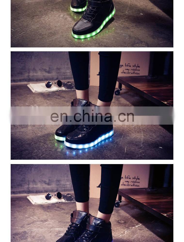 Factory Wholesale Hot Fashion Cool light up shoes street dance luminous high top LED sneakers casual shoes for men women