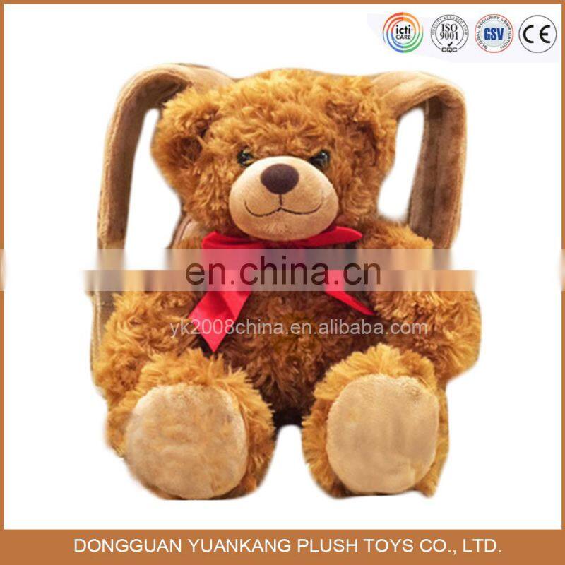 Factory custom cartoon kids plush stuffed dog backpack