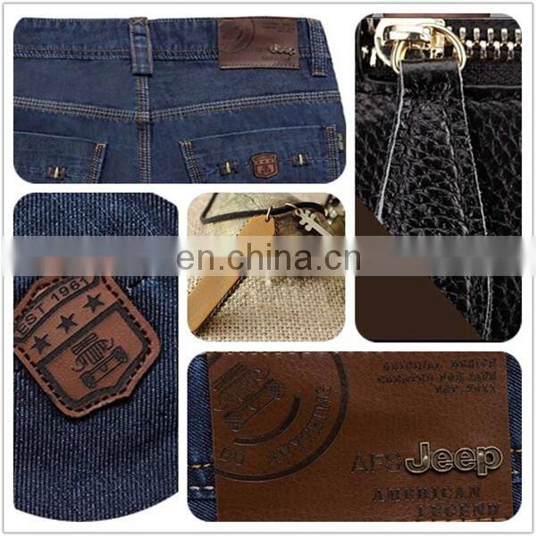 Emboss jeans leather badges