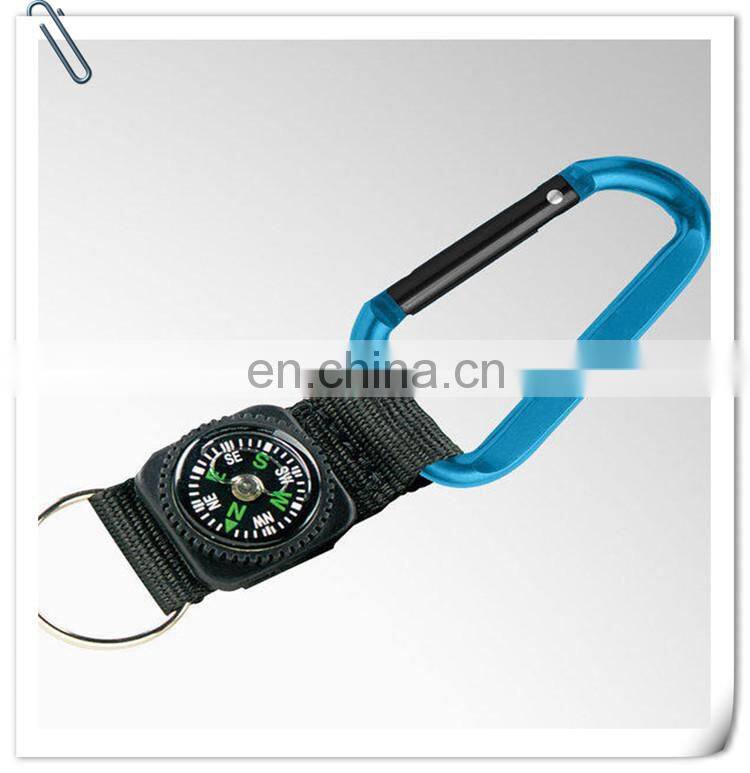 navigation compass keychain carabiner keychain with webbing