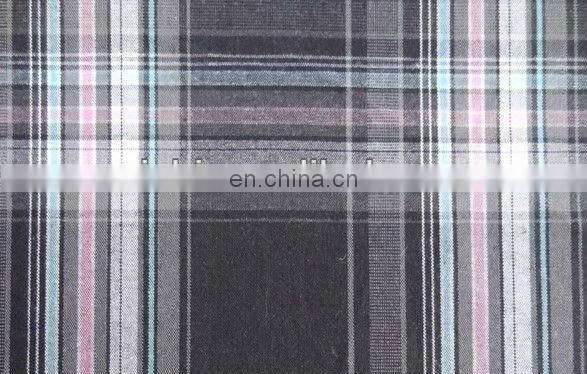 Wholesale fashionable T/C plaid linen woven shirt fabric