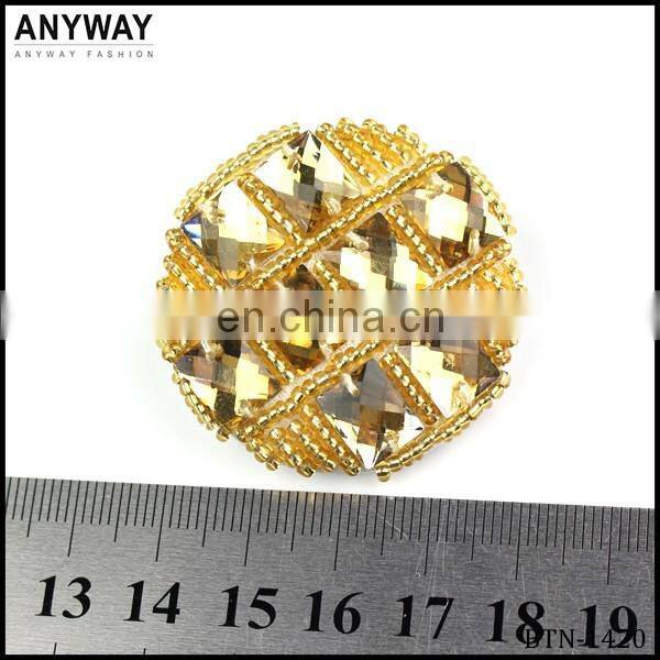 Assorted Buttons Gold Tone Pearly Rhinestone Crystal tube beaded Buttons Vintage Style Button Assortment