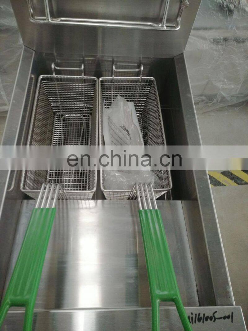 35L 2 Blue Basket 3 Tubes LPG Gas Vertical Temperature-Control Kfc Open Cooking Chicken Fryers