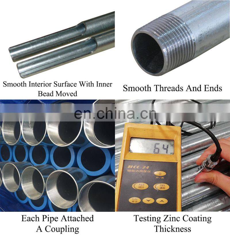 Hot galvanized rigid steel pipe intermediate metal conduit IMC for wiring works ERW technical with ANSI standard UL1242 listed
