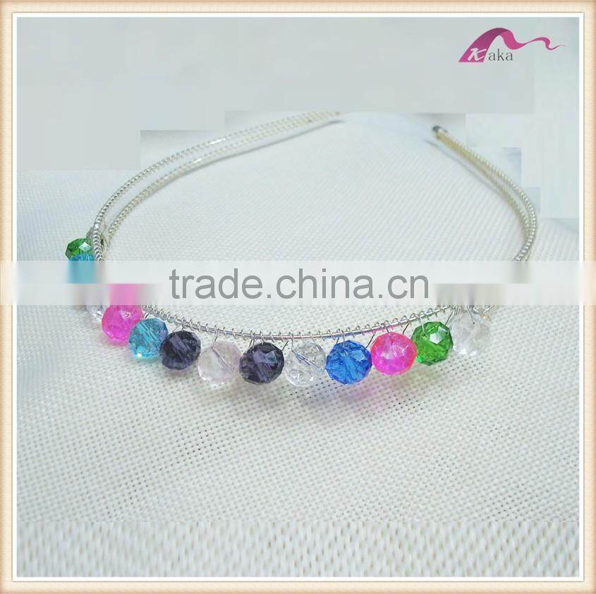 Latest fashion hair accessories with charm plastic pearl head band for women