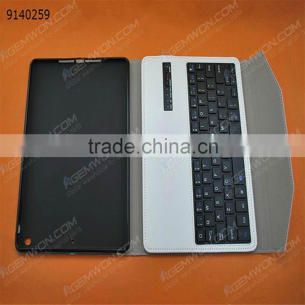 bluetooth keyboard for iPad Air,white high quality PU Removable plastic keyboard with synthetic leather case