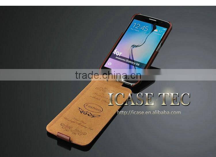 Crazy Horse Top Flip Case Cover for Samsung Galaxy S6