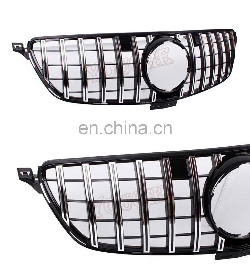 GT style ABS front grille mesh hood for Mercedes Benz GLE class W166 4 door SUV 2016-2019
