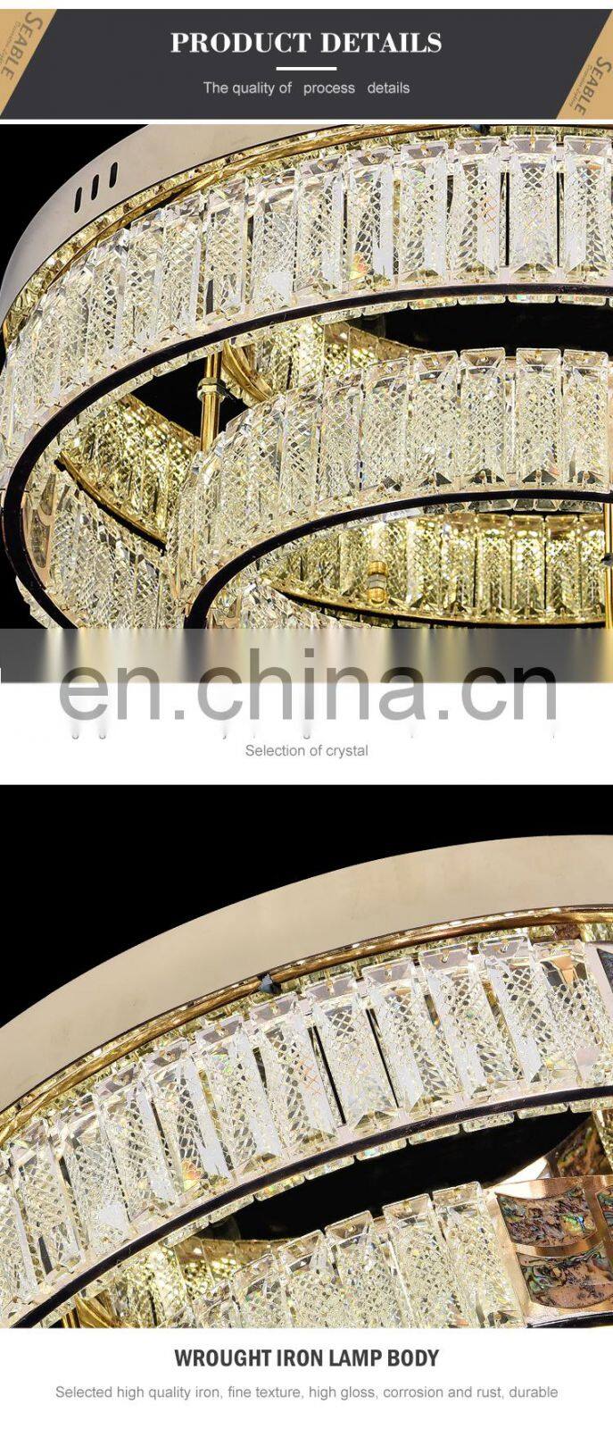 Modern Style Indoor Decoration Dining Room Living Room Modern LED Crystal Ceiling Light