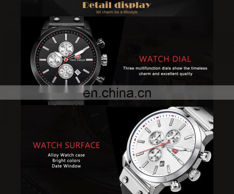 MINI FOCUS 0110 Man Watch 2021 Top Brand Sport Watches Luxury Sports Chronograph Military Genuine Leather Wrist Watches