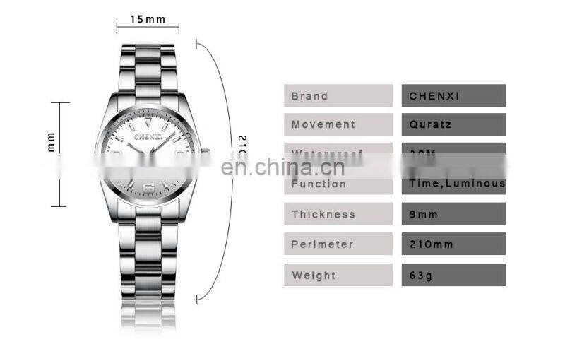 CHENXI 003 Fashion Watches Luxury Stainless Steel Wristwatches Analog Quartz Clock women Watches 2021