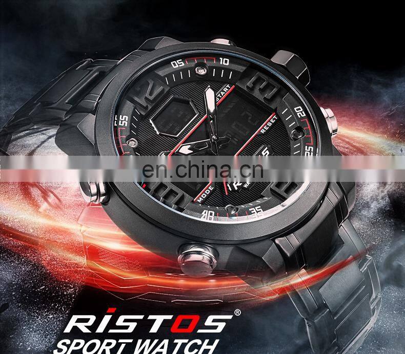 RISTOS Watch Fashion Quartz Chronograph Watches Luxury Brand Stainless Steel Water Resistant 3ATM Watches Men RISTOS 9338