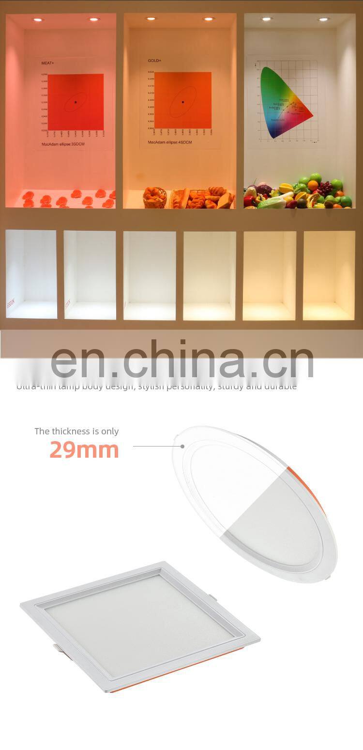 HUAYI High Performance SMD Recessed 3w 6w 10w 15w 18w 20w Square Round Indoor Living Room LED Panel Light