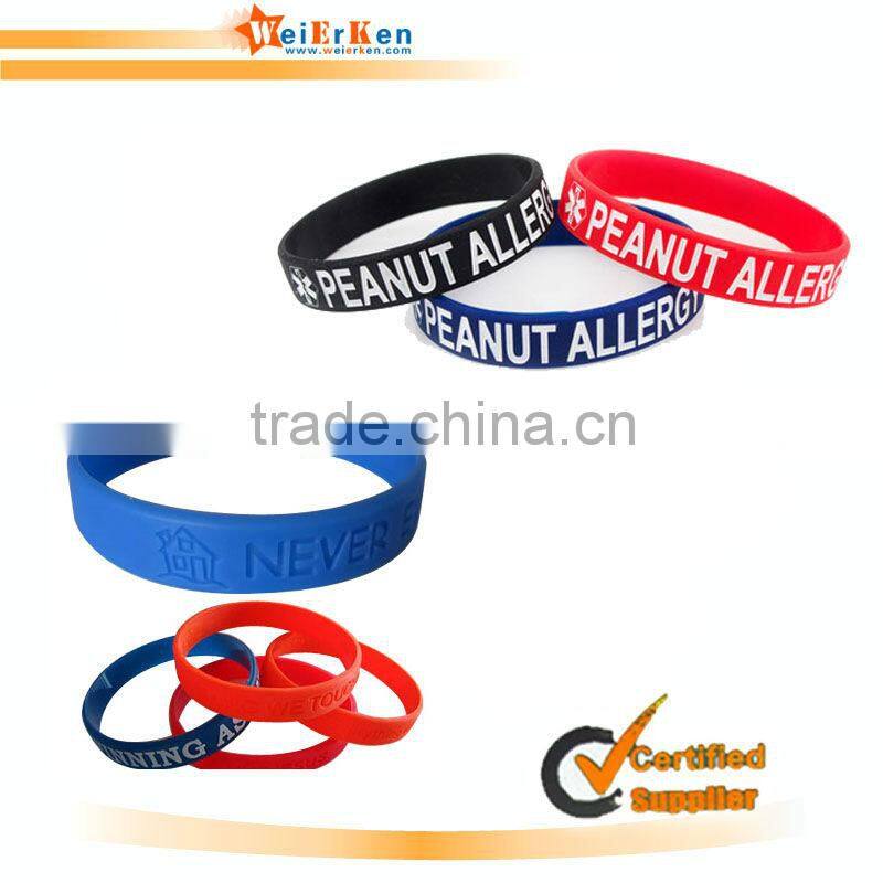 custom logo silicone rubber wristbands