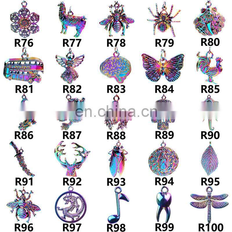 100Pcs Mixed Colorful Metal Animals Charms Beads For Jewelry Making DIY Bracelet Pendant Necklace Accessories Findings