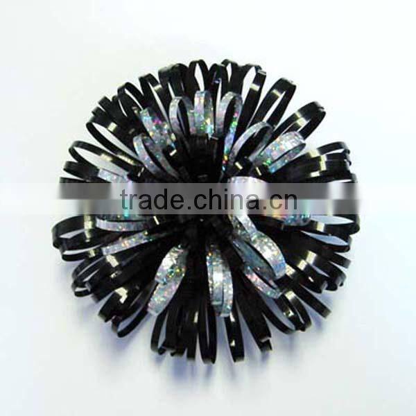 3.25" PET Red Happy Birthday Fancy Ribbon Flower Bow for Celebration/Ornament Birthday Party