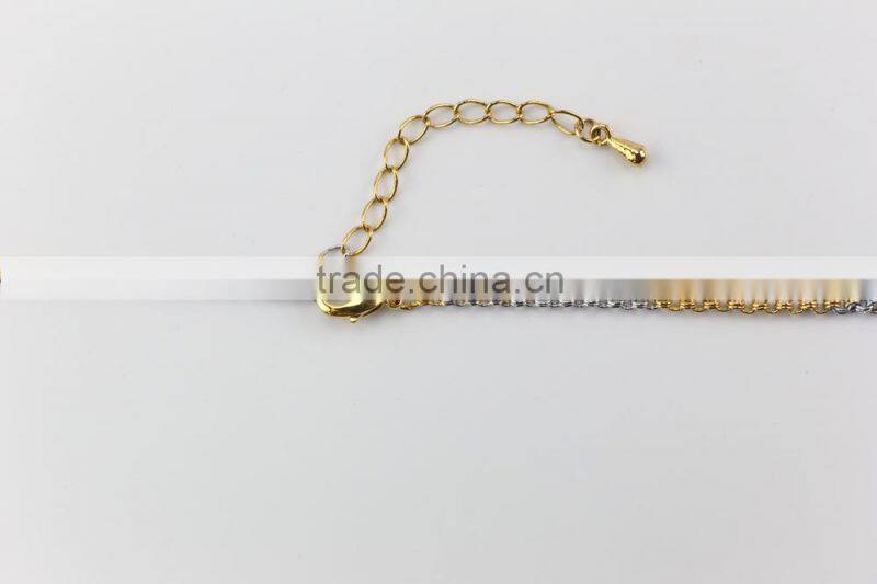 2015 summer popular gold and rhodium plated thin chain jewelry