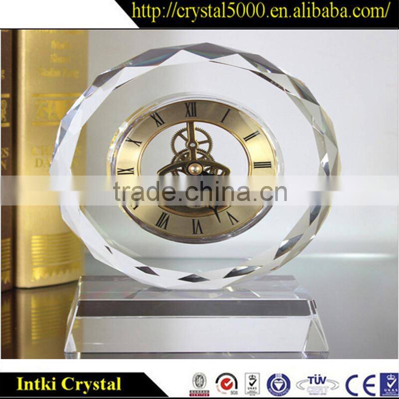 Newest design decoration crystal time clock for gifts