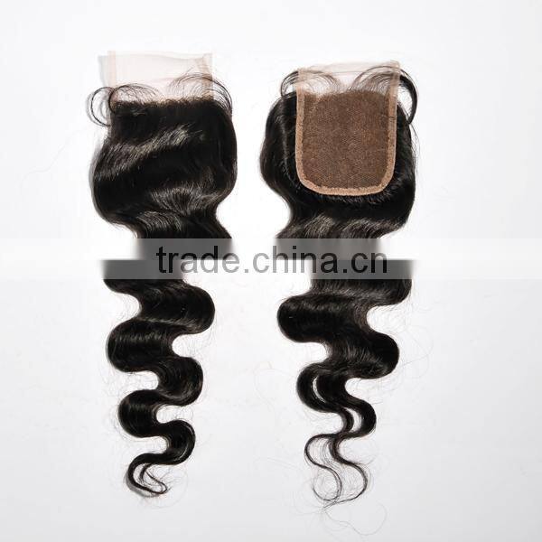 qingdao hair virgin color natural root super skin brazilian human hair silk base closure