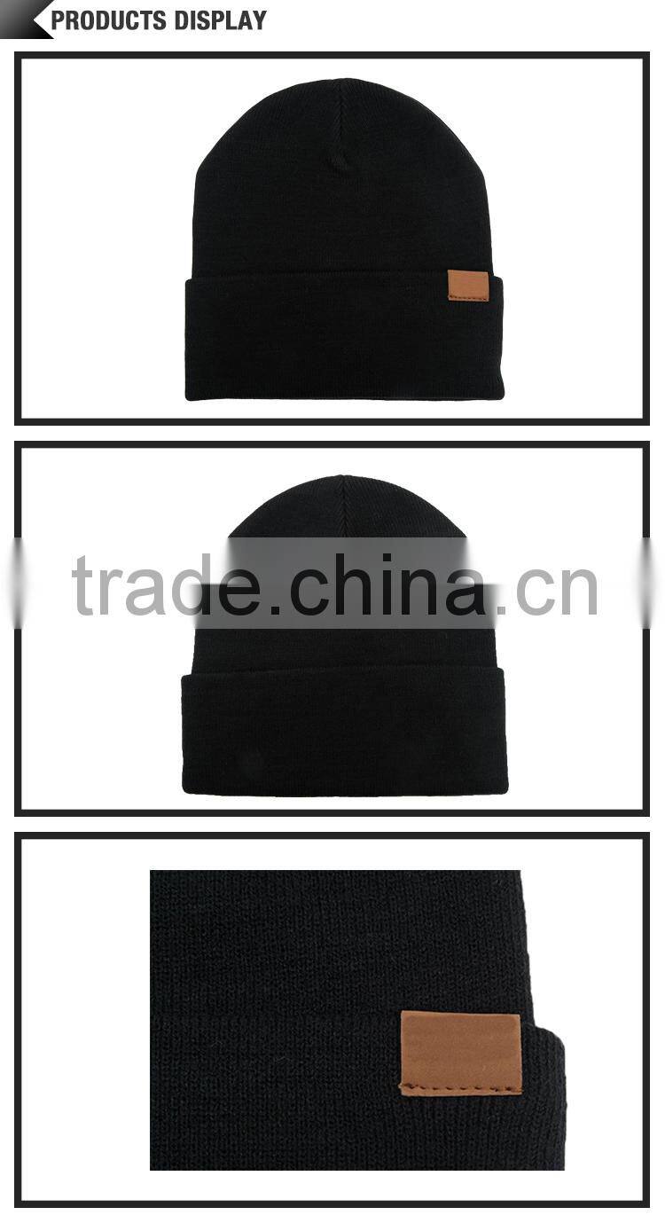 Guangjia cap manufaturer wholesale cashmere winter knitted beanie hat