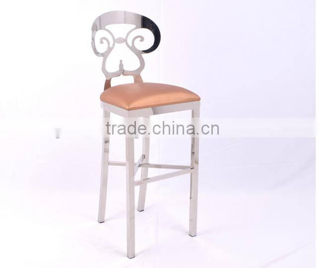High stainless steel bar chair PU leather