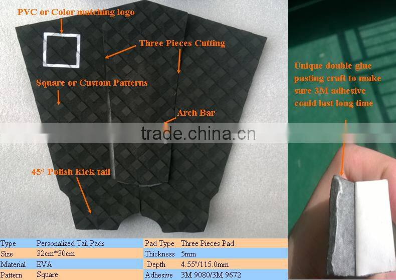 OEM EVA traction pad, 45 Degree Curved Cut EVA Surfboard Traction Pad, EVA tail pad