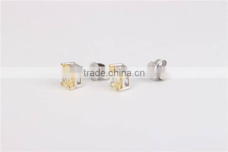 18k white Gold Plated yellow Crystal sterling silver earrings jewelry
