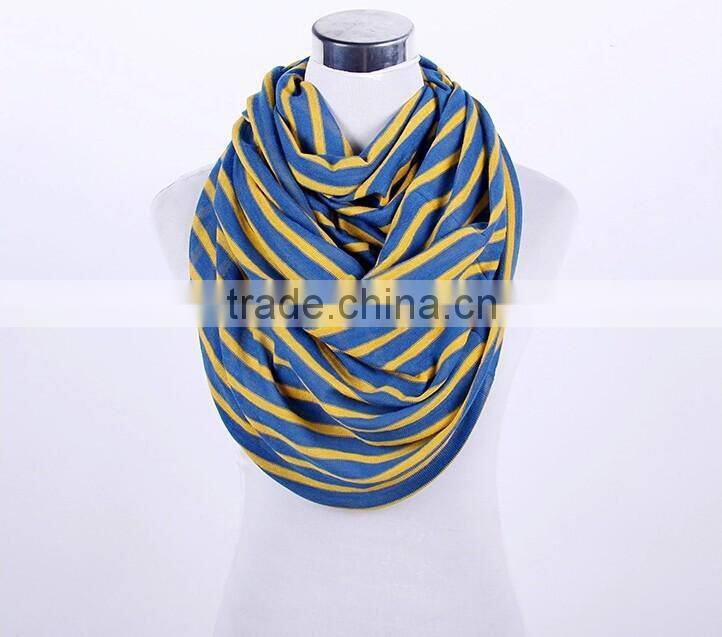 Custom Striped Cotton Knitted Jersey Infinity Scarf