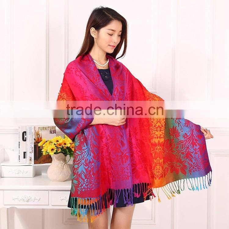 Flower Jacquard Fashion Hijab Arab Shawl