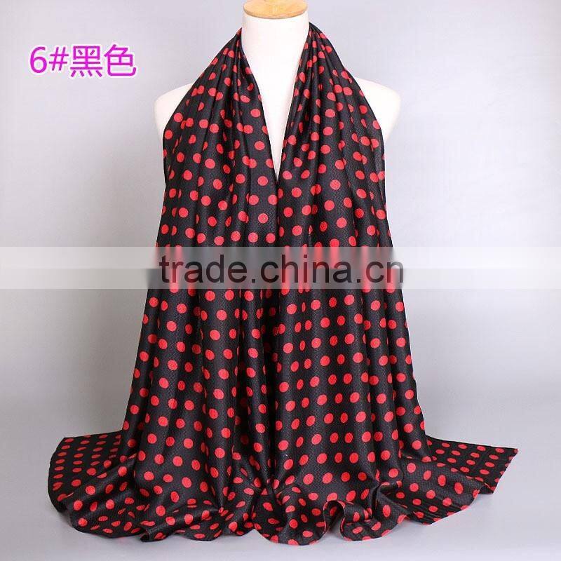 Bulk Selling Fashion Cute Cotton Viscose Wave Polka Dot Scarf Shawl