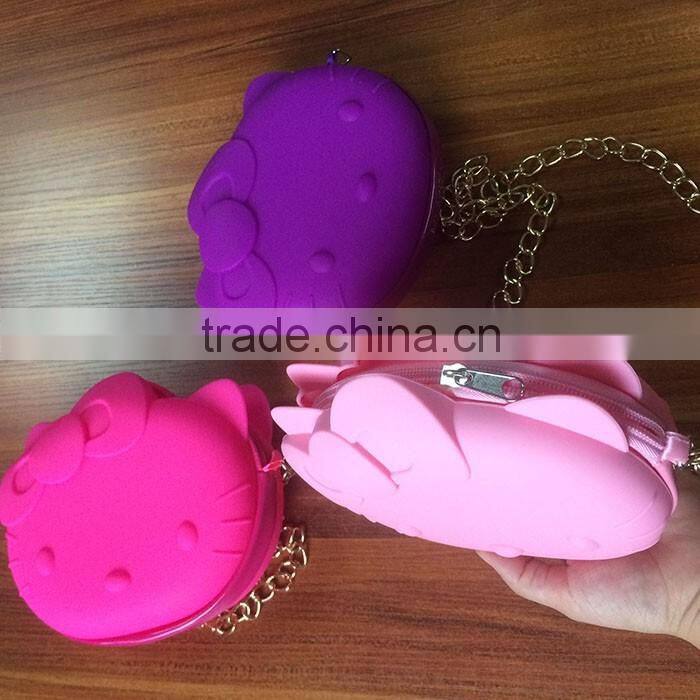 2016 lastest pink hello kitty design shoulder bag with chain