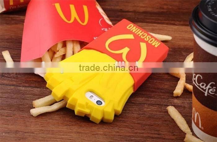 Wholesale French fries style fashion silicone cell phone case for iphone