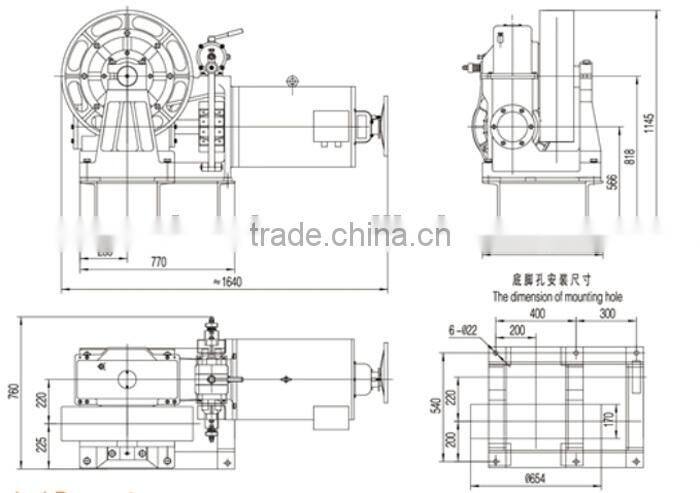 VVVF Elevator Geared Traction Machine BD-YJ256, Lift Motor