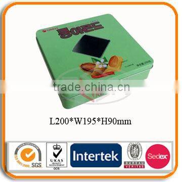 Plain square metal tin box