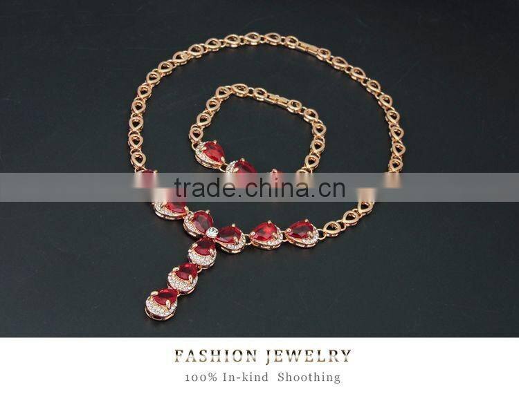 Dubai Golden Crystal Jewelry Sets Wholesale Gift Items From Zhejiang Fashion Jewelry Market