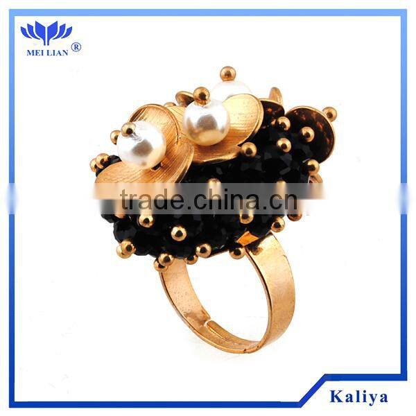 Fashion Natural stone pearl turquoise ring 2014