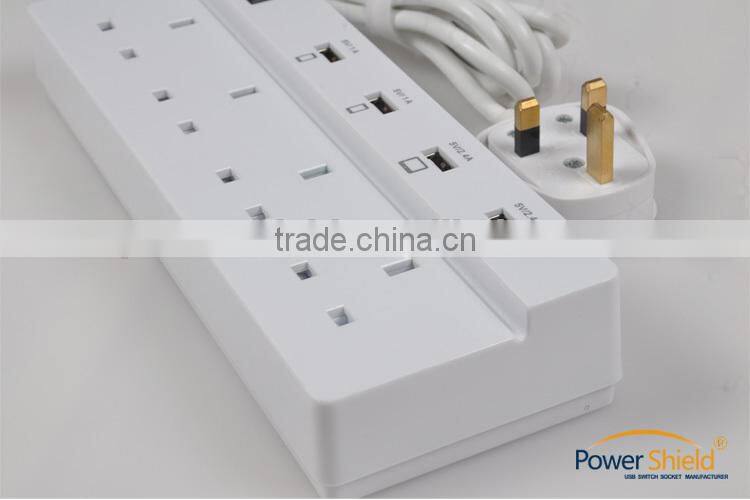 PowerShield Britain 4-Outlet Home/Office Surge Protector with 8 ft. Cord