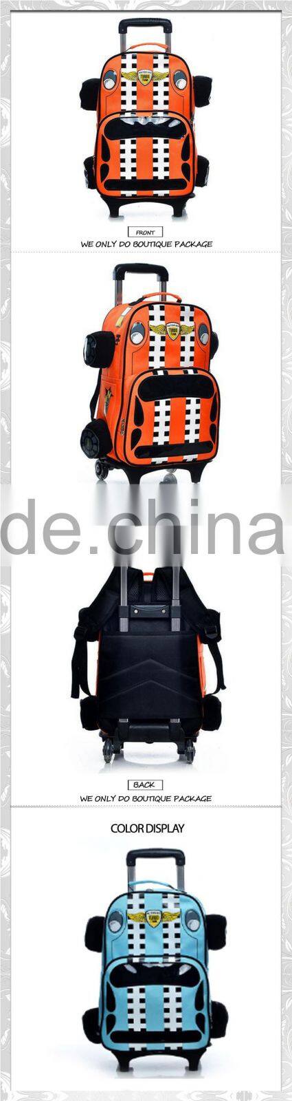 cool carshape trolley backpack school trolley bag for boys