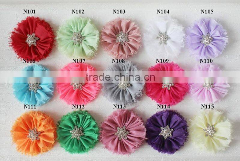 Artifical Lace Fabric Ballerina Flower With Rhinestones For Headband