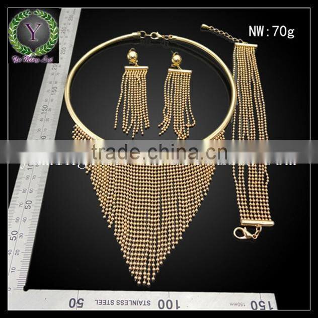popular african jewelry wholesale and retail ,african big costume jewelry sets , african gold plating jewelry set