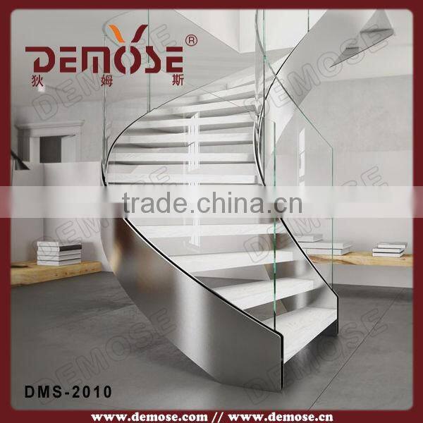 portable indoor wooden stair with double steel plates