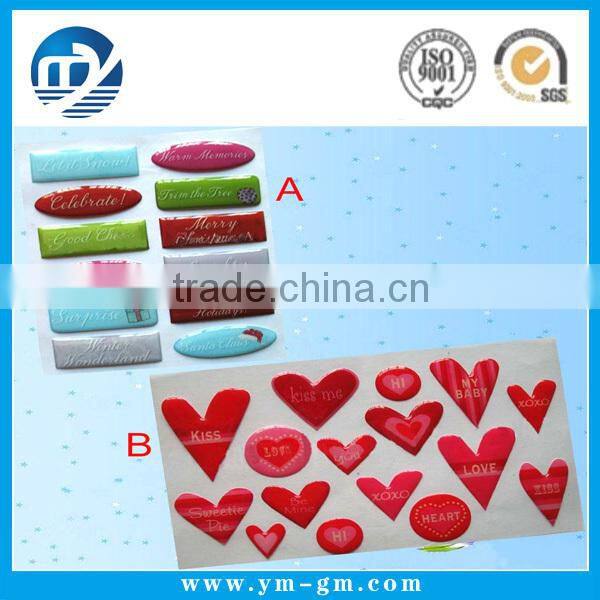 Clear lovely flexible epoxy vinyl resin doming sticker