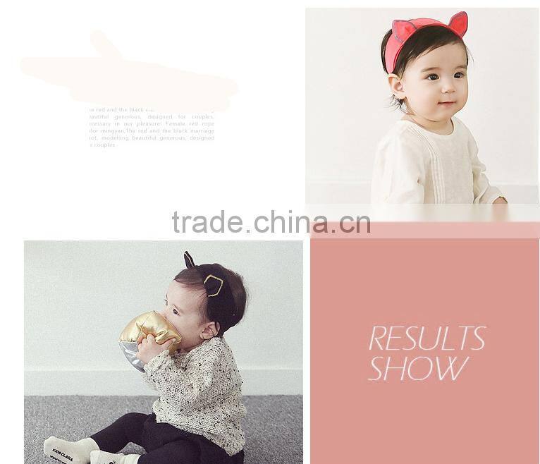 children headwear Korea baby cute knit headband with embroidery ear