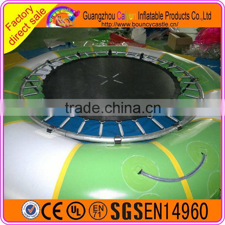 Green White Inflatable Water Catapult Trampoline For Kids