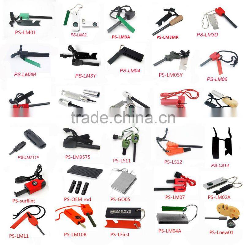 Outdoors Survival Flashlight Flint Fire Starter Scraper Whistle Kits Green Army Outdoor Perfect Partner