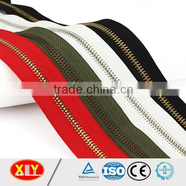 Factory supply fancy rose gold metal zipper