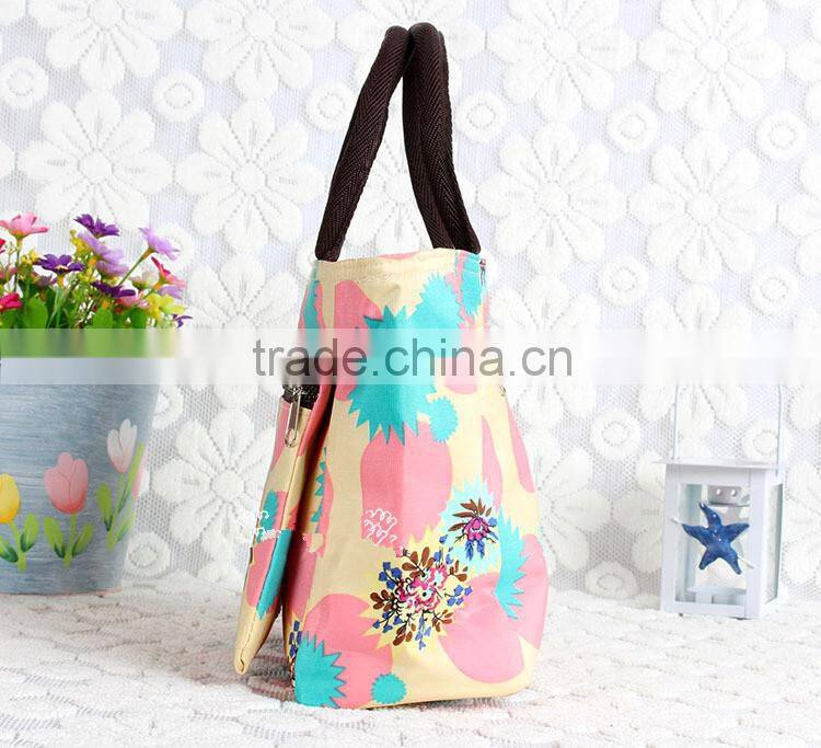 Promotoin trendy polyester tote lunch bag with customize printing