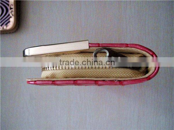 Cheap factory price rose red alligator pattern pu elegant ladies hand purse