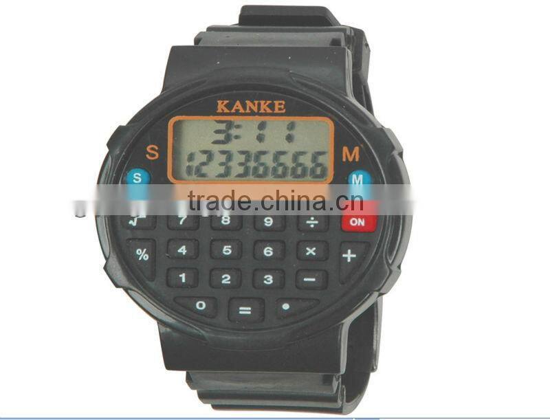 Promotion watch with electronic calculator plastic watch