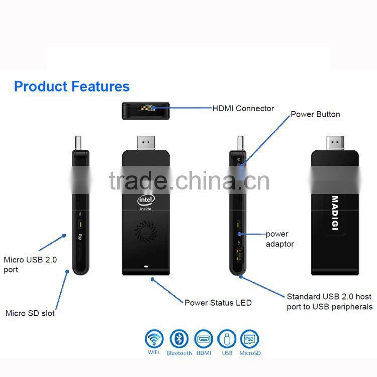 Quad Core Mini PC Stick with fan